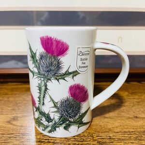 Scottish Fine Stoneware Mug - Pink Thistle Design